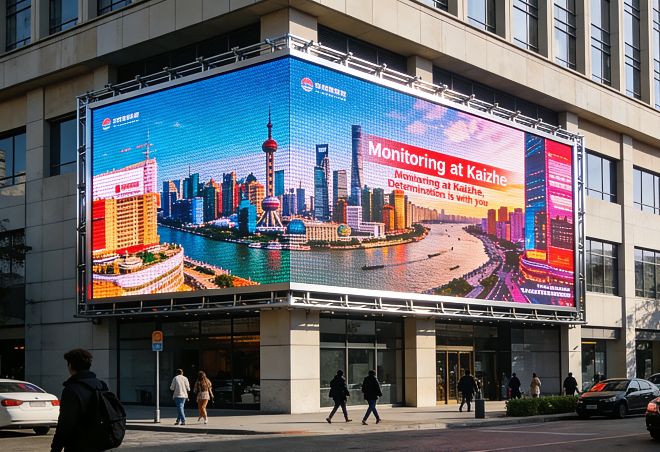 Modern technology concept image showing digital transformation elements with abstract geometric shapes and light effects